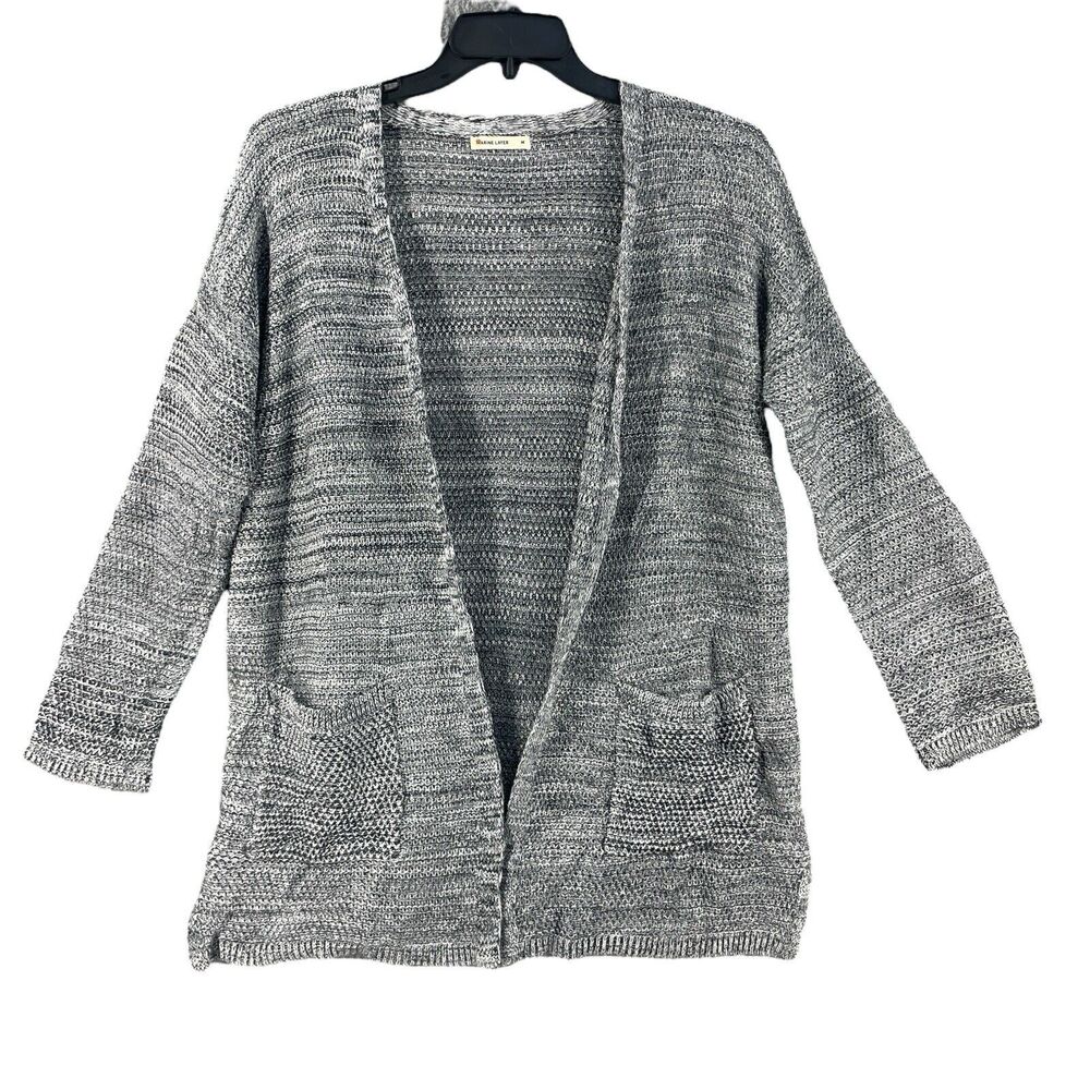 Marine Layer Womens Cardigan Sweater Sz M Grey 100% Cotton